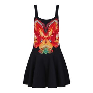Alexander McQueen Orchid Jacquard Volume Mini Dress Multi Womens